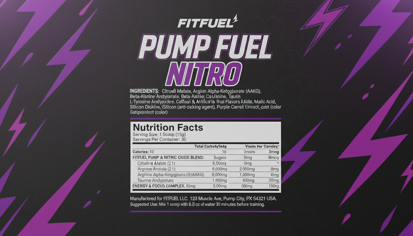 Pump Fuel NITRO ブラックチェリー の栄養成分表
